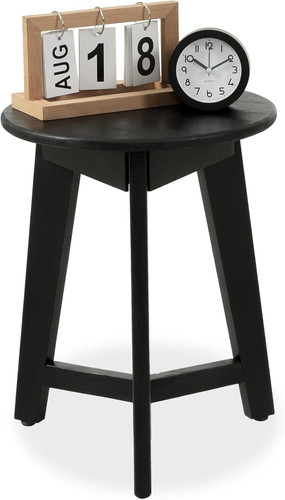 Compact round acacia wood side - compact,